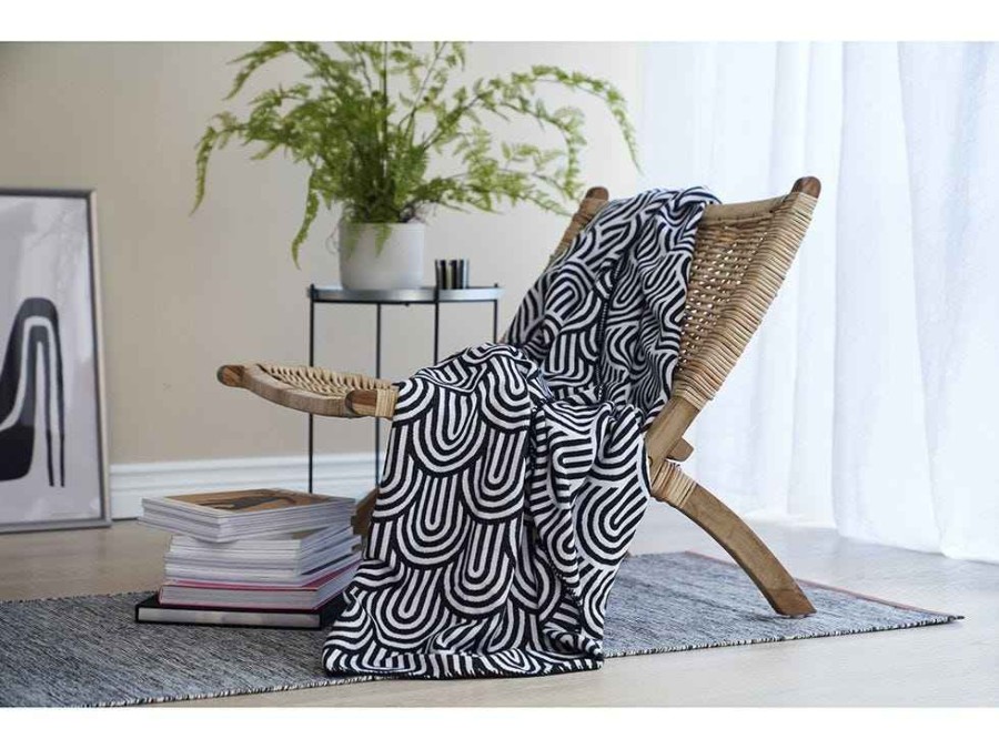 Bed & Bath Indigo Living Quilts & Throws | Arcade Brushed Cotton Throw, Black